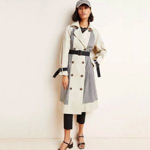 Anthropologie Moon River Natasia Trench Plaid Coat